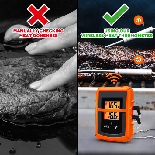 Wireless Digital Meat Thermometer with Probes and Meat Injector