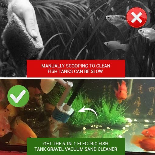 6-in-1 Electric Fish Tank Gravel Vacuum Sand Cleaner ~ fastconvenient.com